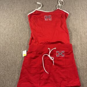 Rebel Chick Women’s 2 Pciece Set Tank Top Skirt Medium Red NWT